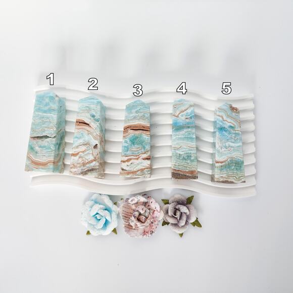 Blue Aragonite Tower Point Communication Crystal - Picture 8 of 10